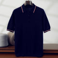 Cashmere Blend Knit Short Sleeve Polo Shirt for Men | Smart Casual Wear
