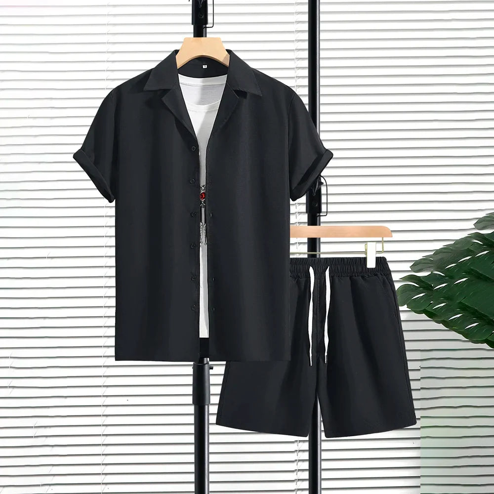 Short Sleeve Shirt and Shorts Beachwear Set for Men | Summer Wear
