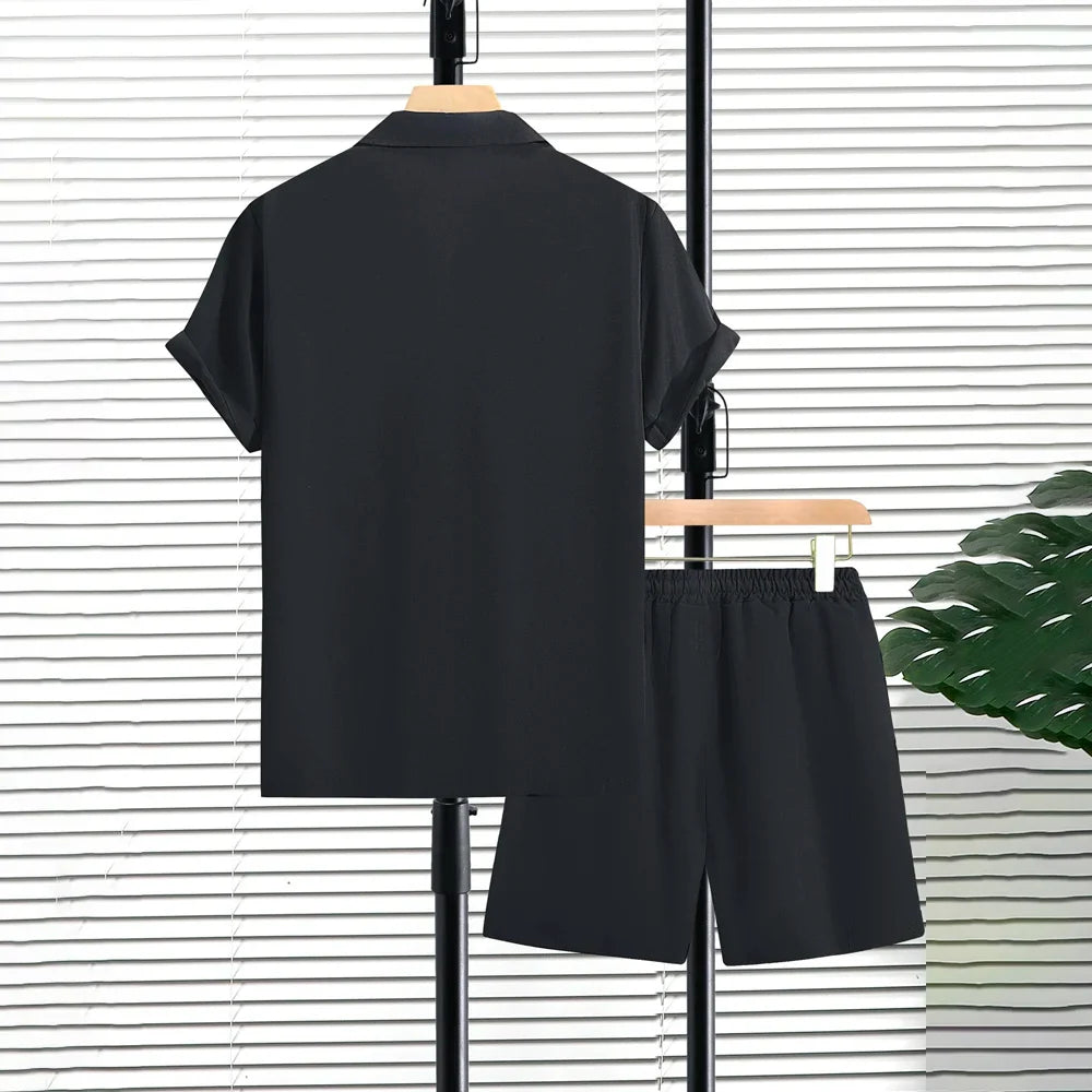 Short Sleeve Shirt and Shorts Beachwear Set for Men | Summer Wear