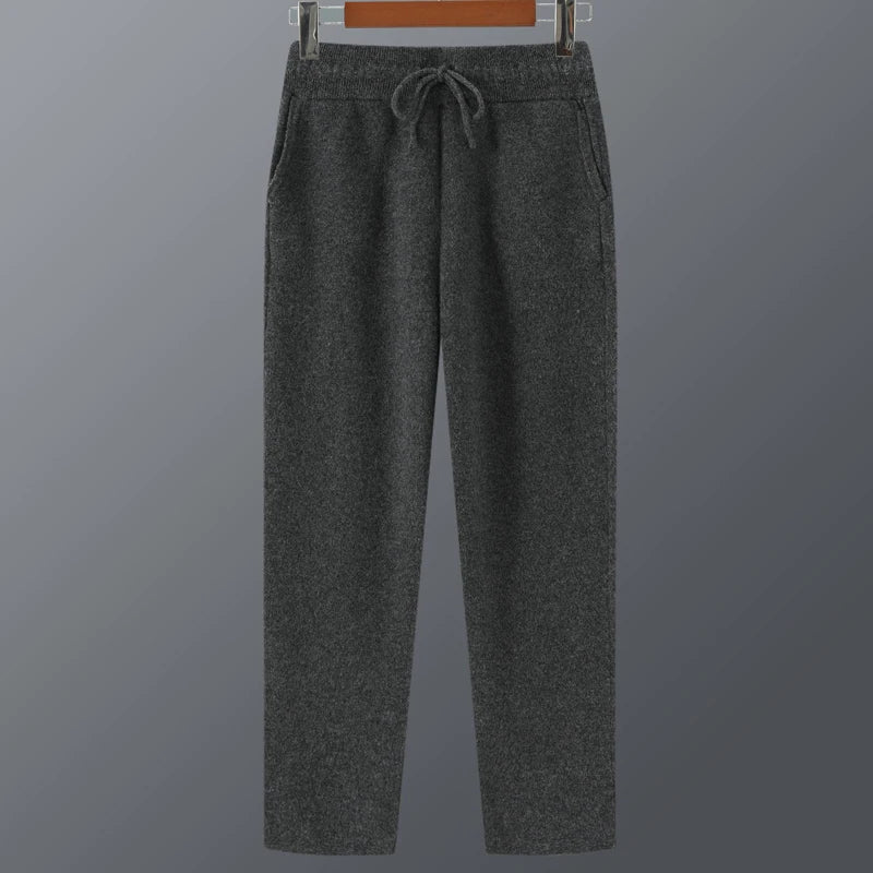 Merino Wool Knit Tapered Joggers for Men | Winter Loungewear
