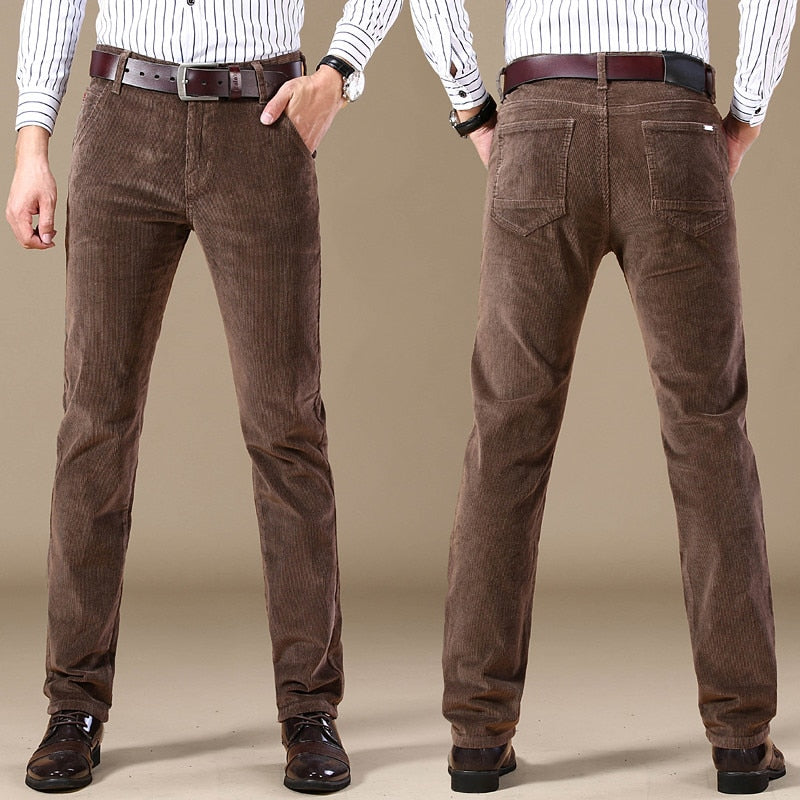 Cotton Corduroy Slim Fit Trousers for Men | Smart Casual Wear