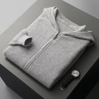 Merino Wool Hooded Knit Cardigan Jacket for Men | Cold Weather Layering