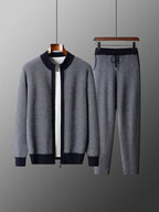 Merino Wool Cardigan and Straight Leg Trouser Set for Men | Autumn and Winter Wear