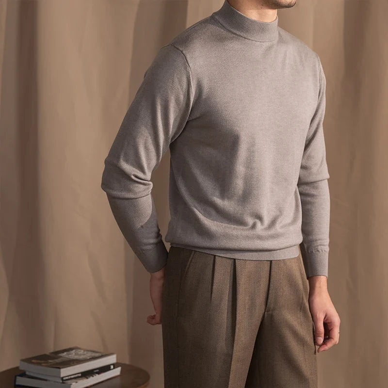 Merino Wool Half Turtleneck Sweater for Men | Smart Casual Wear