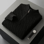 Thick Knit Merino Wool Half Zip Sweater for Men | Autumn and Winter Wear