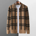 Merino Wool Lapel Collar Button Cardigan for Men | Transitional Layering