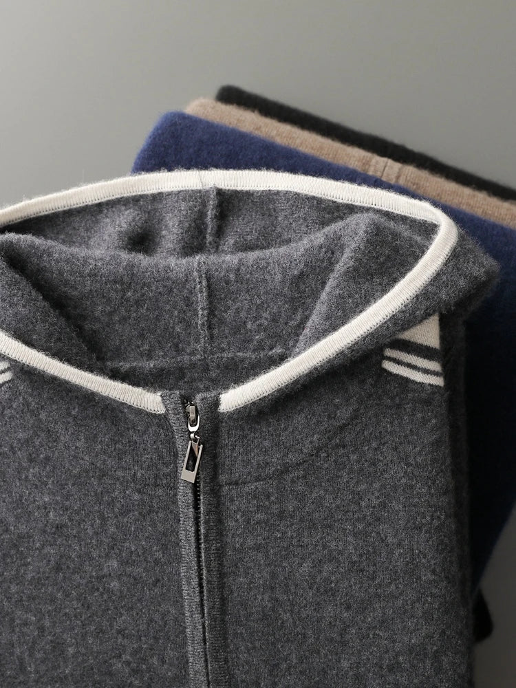 Merino Wool Hoodie and Straight Leg Trouser Tracksuit Set for Men | Winter Wear