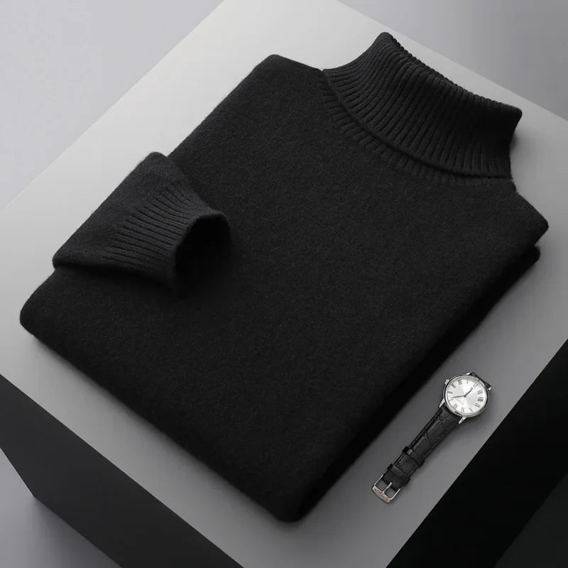 Merino Wool Turtleneck Sweater for Men | Cool Season Layering
