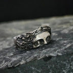 Mythology Inspired Half Face Adjustable Ring