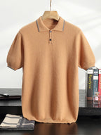 Short Sleeve Cashmere Knit Polo Shirt for Men | Year Round Wear