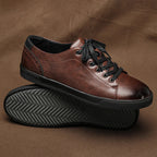 Premium Leather Low Top Lace Up Sneakers for Men | Urban Wear