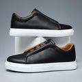 Handmade Full Grain Leather Slip On Sneakers for Men | Minimalist Style