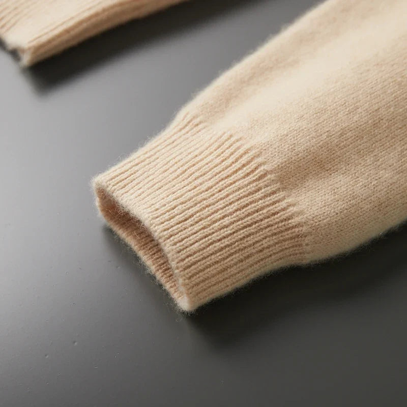 Pure Cashmere Knit Hooded Pullover for Men | Autumn and Winter Wear