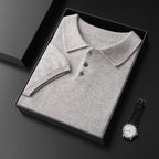 Cashmere Knit Short Sleeve Polo Shirt for Men | Summer Wear