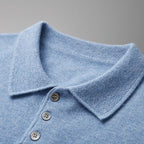 Cashmere Knit Short Sleeve Polo Shirt for Men | Summer Wear