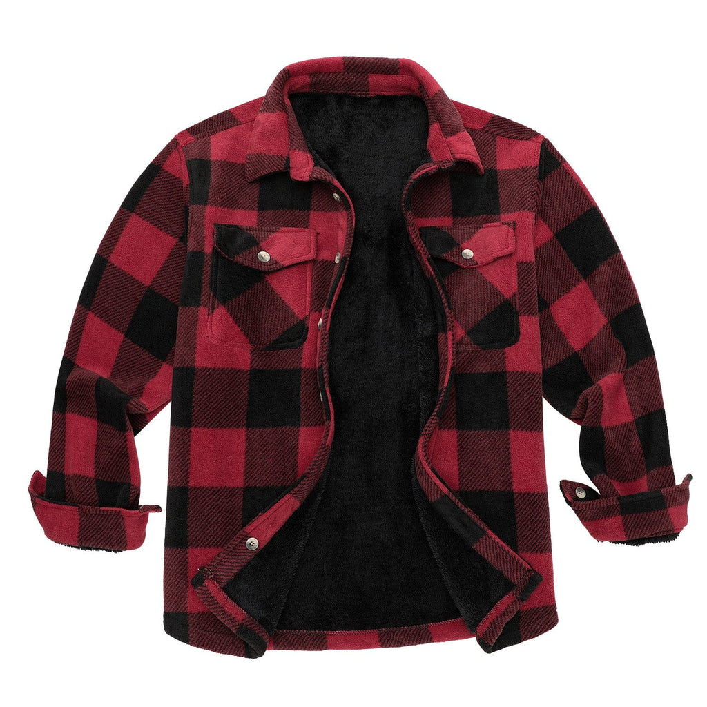 Lined Plaid Flannel Shirt Jacket for Men | Cold Weather Layering