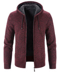 Textured Knit Zip Up Fleece Hoodie for Men | Cold Weather Layering