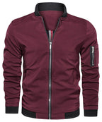 Lightweight Zip Up Bomber Jacket with Shoulder Pocket for Men | Spring Fall