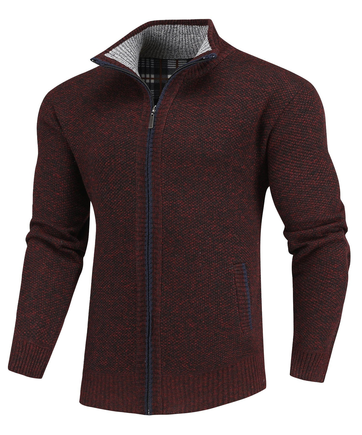 Flannel Lined Full Zip Sweater for Men | Cold Weather Layering