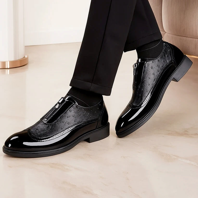 Roberto Russo Ostrich Dress Shoes with Gloss Finish
