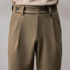 Heavy Wool Straight Leg Dress Trousers for Men | Winter Formal Wear