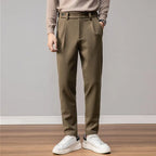 Heavy Wool Straight Leg Dress Trousers for Men | Winter Formal Wear