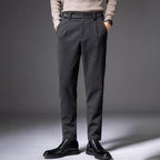 Heavy Wool Straight Leg Dress Trousers for Men | Winter Formal Wear