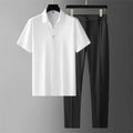 Short Sleeve Polo and Tailored Trouser Set for Men | Business Casual Wear