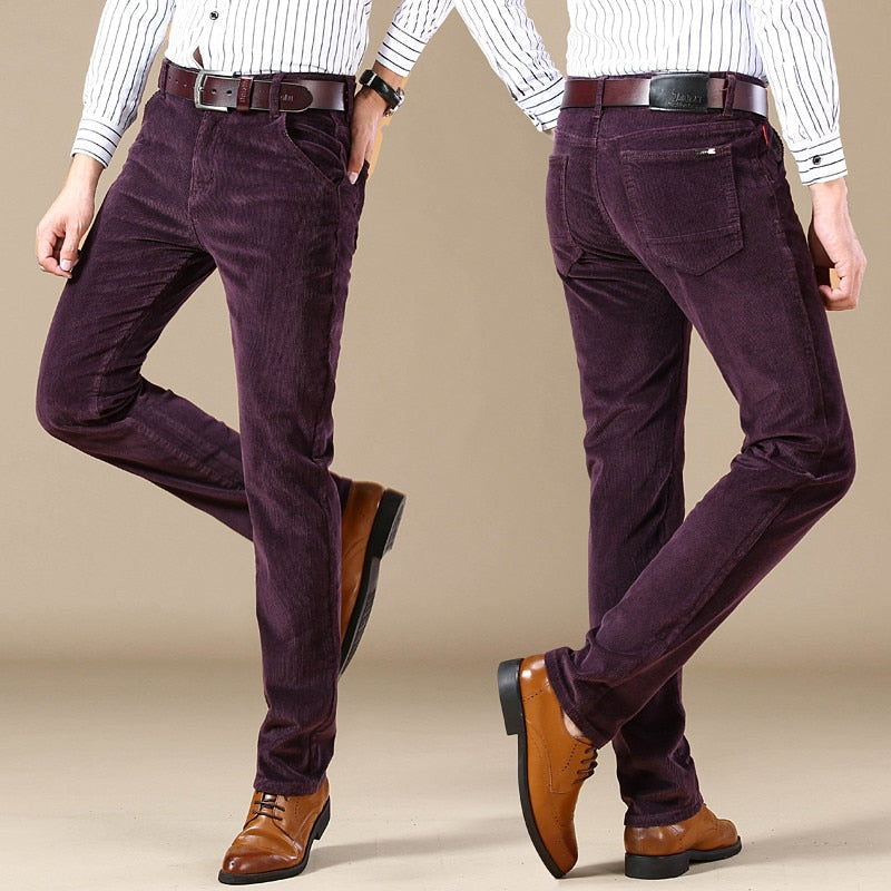 Cotton Corduroy Slim Fit Trousers for Men | Smart Casual Wear