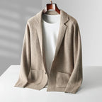 Merino Wool Knit Blazer Cardigan for Men | Office and Casual Wear