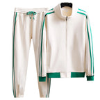 Contrast Stripe Track Jacket and Jogger Set for Men | Activewear