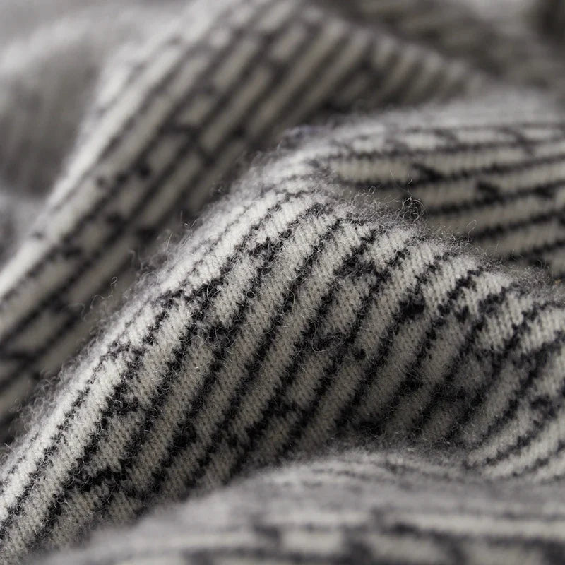 Merino Wool Jacquard Knit Trousers for Men | Autumn and Winter Wear