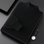 Pure Cotton Honeycomb Knit Half High Collar Sweater for Men | Winter Layering