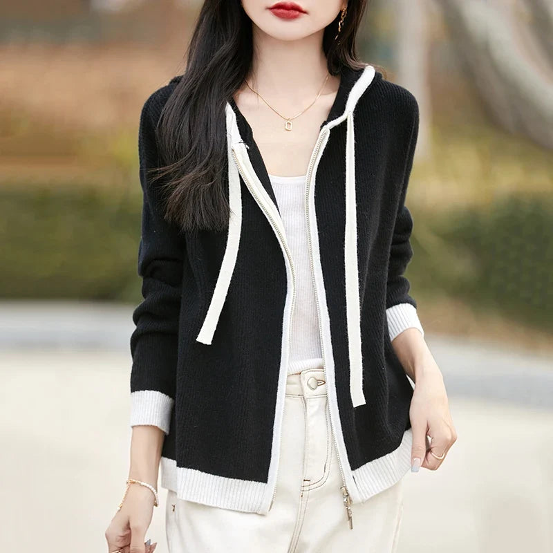 Relaxed Fit Merino Wool Hooded Zip Cardigan for Men | Everyday Layering