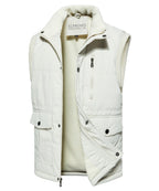 Fleece Collar Multi Pocket Zip Up Vest for Men | Outdoor Layering