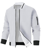 Minimalist Lightweight Zip Up Jacket with Sleeve Pocket for Men | Commuter Wear