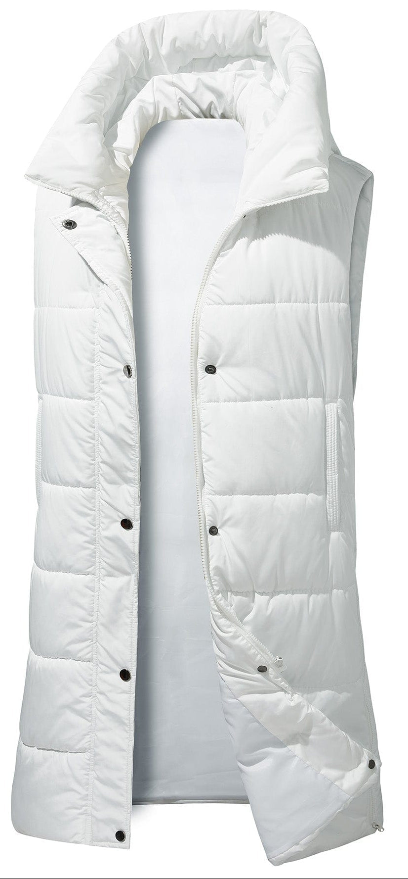 Stand Up Collar Longline Quilted Vest for Men | Winter Layering