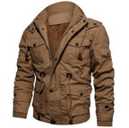 Fleece Lined Wind Resistant Hooded Cotton Coat for Men | Winter Outerwear