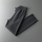 Wool Cashmere Wide Leg Knit Trousers for Men | Cold Weather Wear