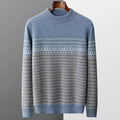 Pure Wool Fair Isle Crewneck Sweater for Men | Autumn and Winter Wear