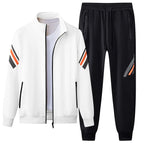 Zip Front Jacket and Tapered Track Pants Set for Men | Activewear