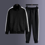 Full Zip Jacket and Tapered Jogger Tracksuit Set for Men | Training and Casual Wear