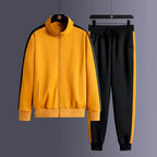 Full Zip Jacket and Tapered Jogger Tracksuit Set for Men | Training and Casual Wear