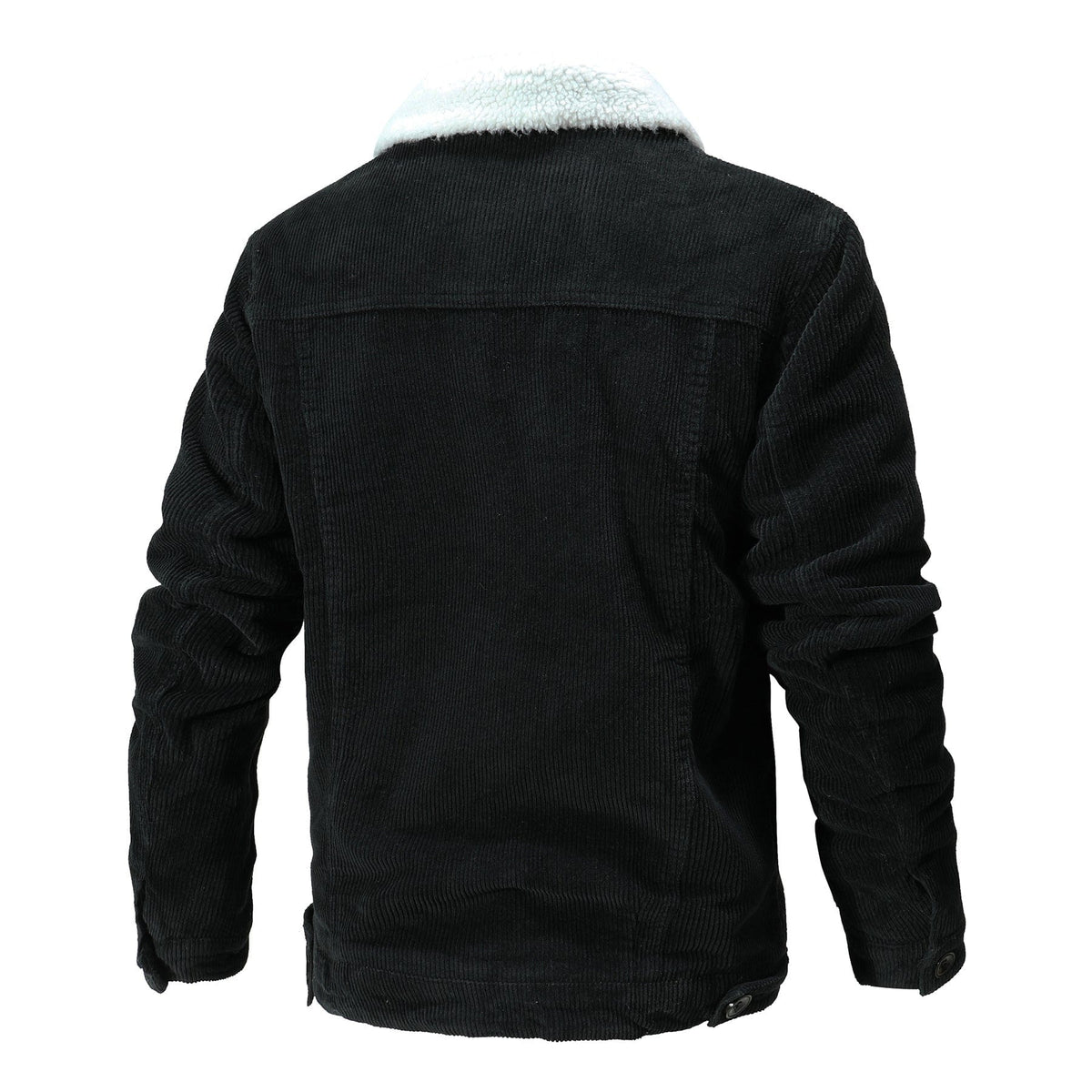 Sherpa Lined Button Front Cotton Bomber Jacket for Men | Winter Outerwear