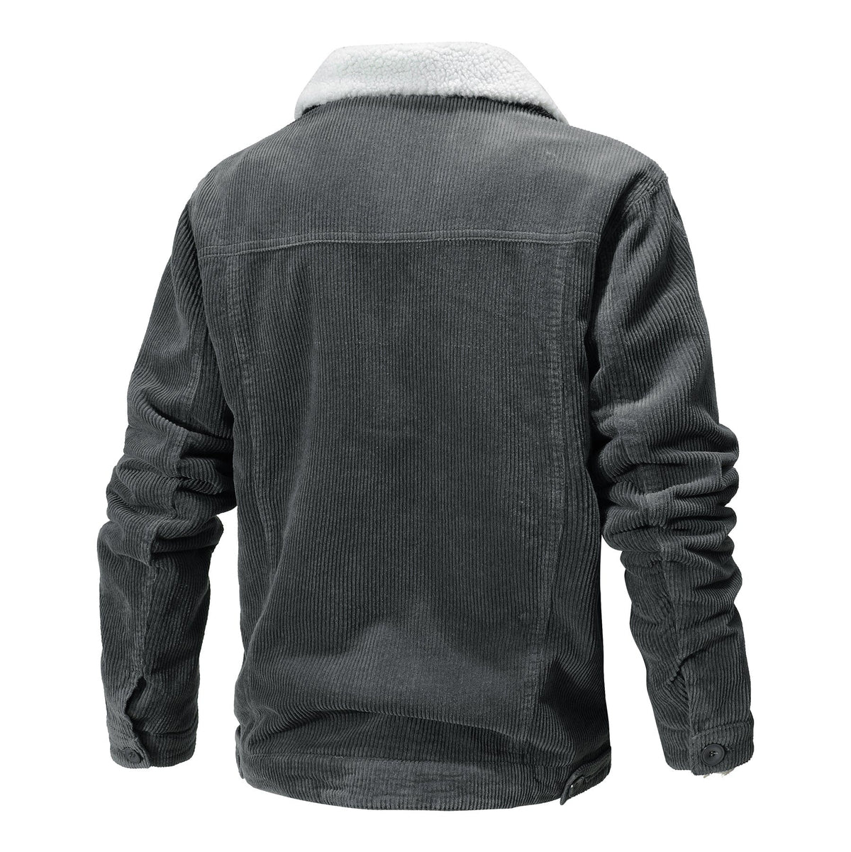 Sherpa Lined Button Front Cotton Bomber Jacket for Men | Winter Outerwear